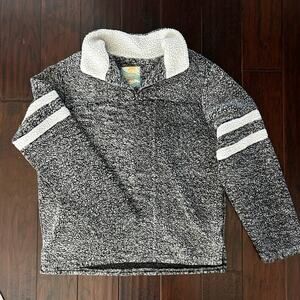 Cali1850 Sherpa long sleeve half zip sweater Black & White cozycore size XL